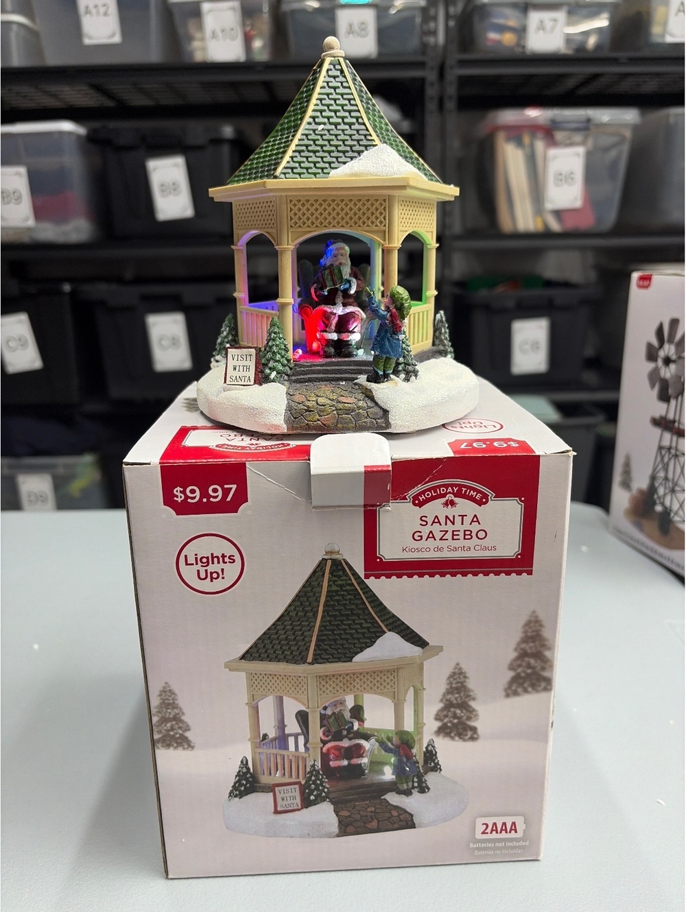 Holiday Time Winter Santa Gazebo Lights Up